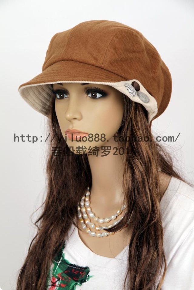 Hat female 100% cotton thermal sunbonnet winter ear protector cap