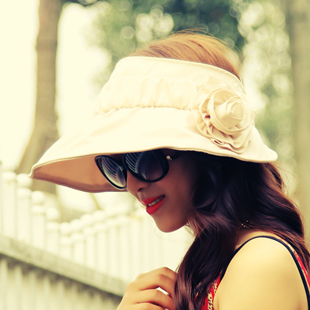 Hat female 2013 spring and summer anti-uv sunscreen flower sun hat millinery