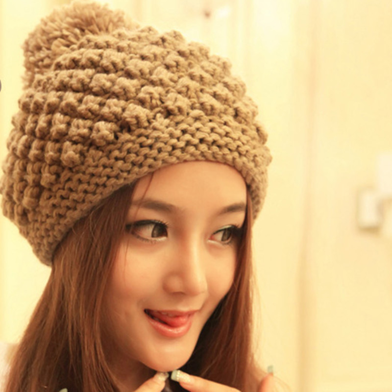 Hat female autumn and winter ball knitted hat women's winter thermal knitted hat