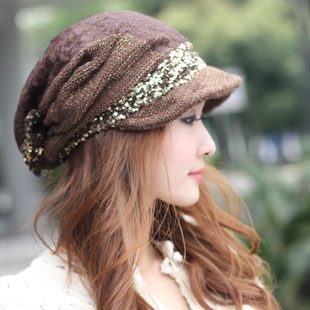 Hat female autumn and winter knitted hat thermal knitted autumn and winter hat winter thickening