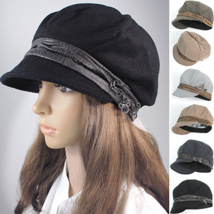Hat female metal pin hat female bucket hats small-brimmed cap bucket hats gentlewomen cap