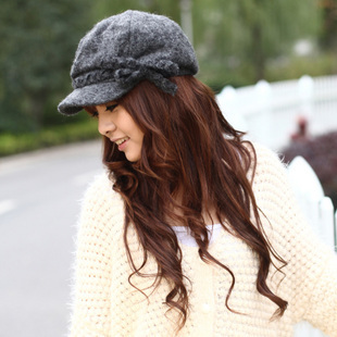 Hat female spring and autumn elegant ladies elegant woolen octagonal cap beret