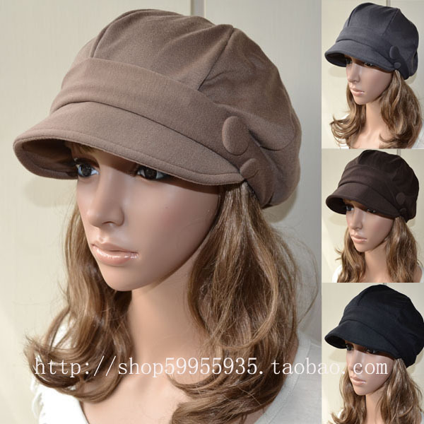 Hat female spring and autumn winter small soft double buckles fashion cap octagonal cap newsboy cap 2012 new arrival