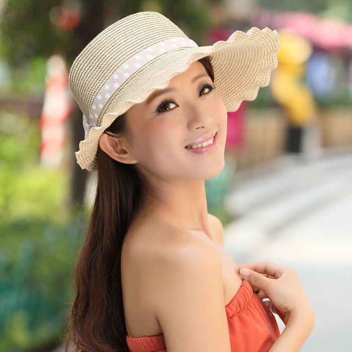 Hat female summer anti-uv sun-shading sun hat beach cap large brim hat strawhat