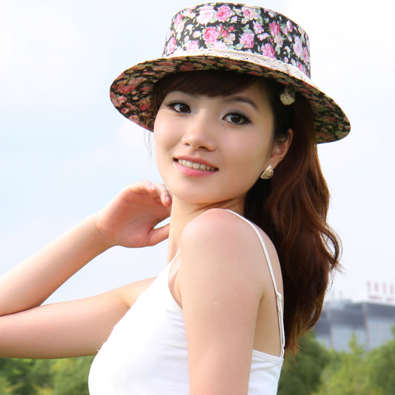 Hat female summer casual cotton 100% fedoras fashion cadet cap summer sunbonnet