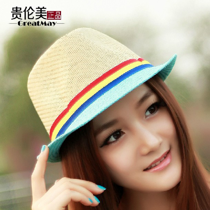 Hat female summer fedoras lovers sun-shading jazz hat all-match strawhat