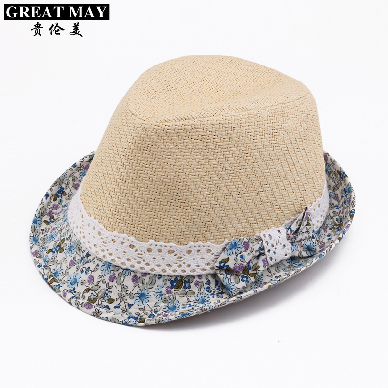 Hat female summer lace small strawhat jazz hat fedoras parent-child