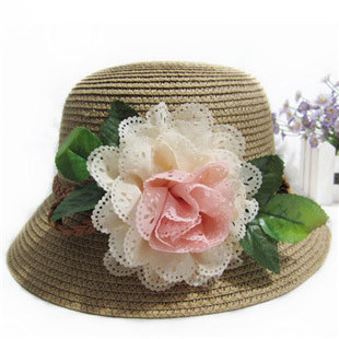 Hat female summer millinery sunbonnet strawhat anti-uv sun hat large brim beach sun protection cap flower