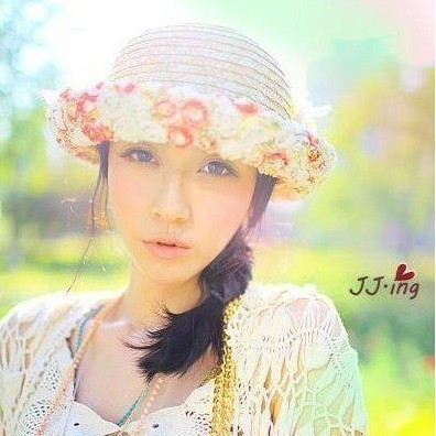 Hat female summer princess lace flower dome strawhat cute beanie small roll up hem parent-child cap