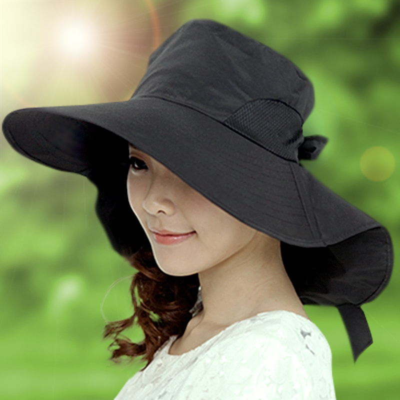 Hat female summer sun hat folding anti-uv sunbonnet large outdoor beach hats sun protection