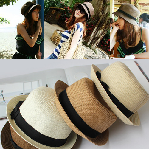 Hat female summer sunbonnet dome small fedoras female summer strawhat beach cap travel cap