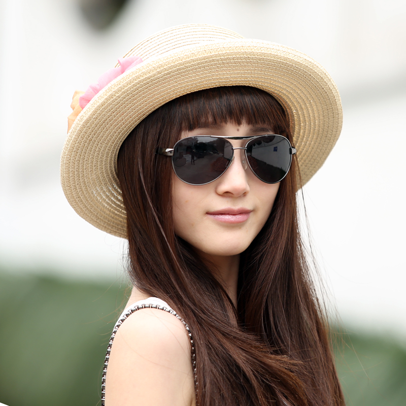 Hat female sunscreen anti-uv beach cap summer sunbonnet flower summer hat sun hat strawhat
