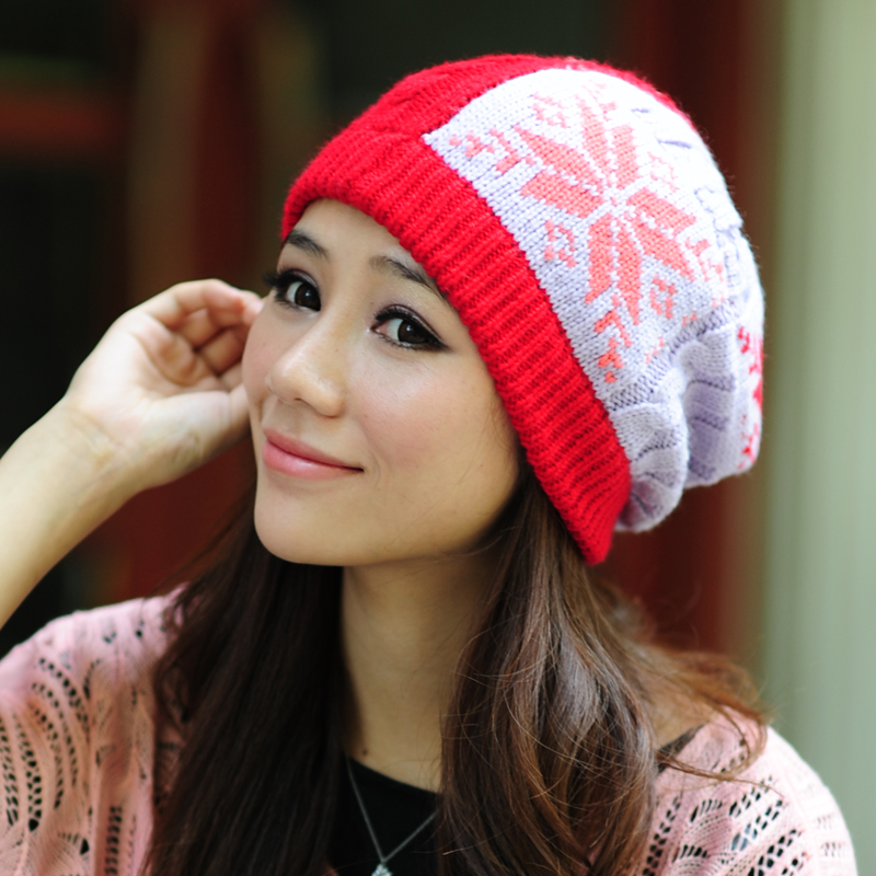 Hat female winter knitted hat autumn and winter knitted hat women's month of cap