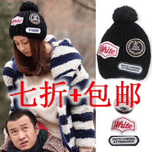 Hat female winter knitted hat winter hat knitted letter discontinuing