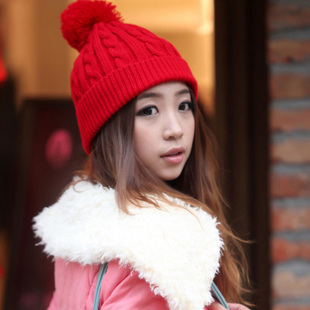 Hat female winter knitted hat Women knitted hat ear protector cap winter hat
