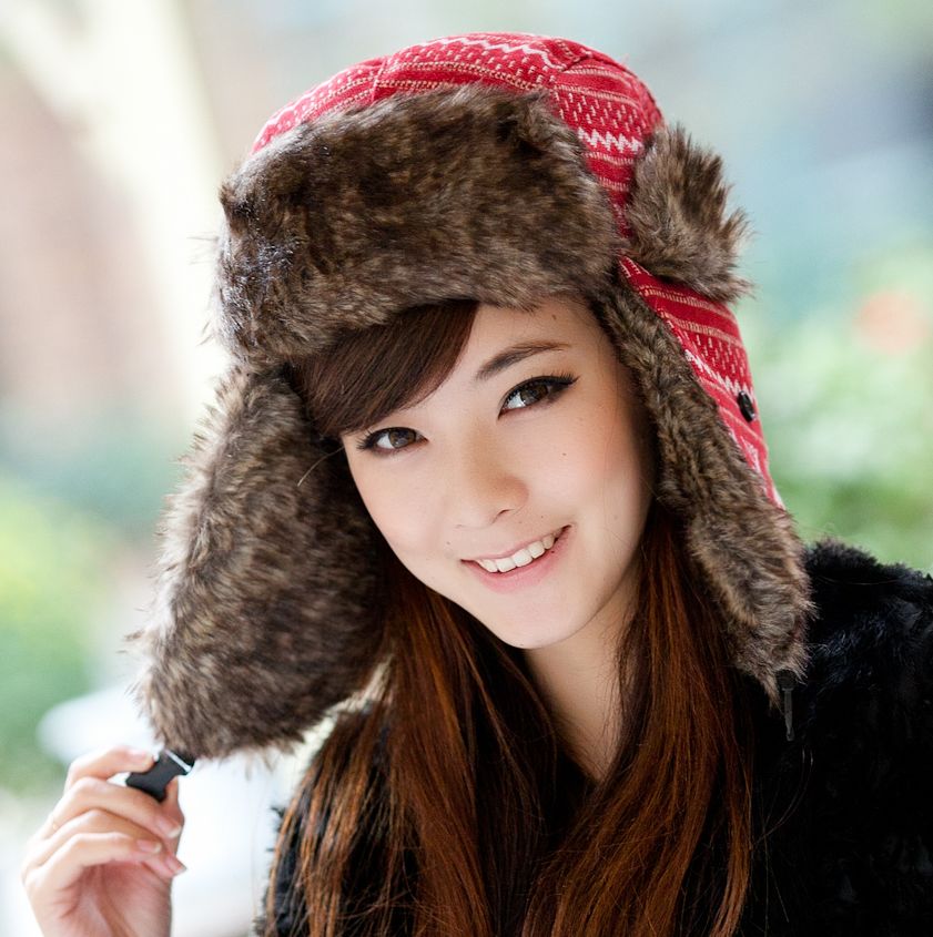 Hat female winter little deer knitted leifeng cap thick ear protector cap winter warm hat
