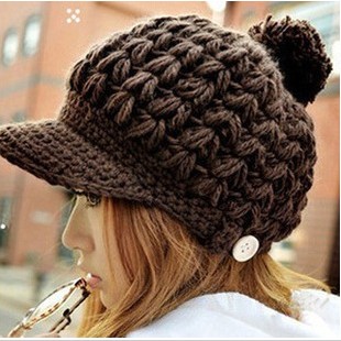 Hat hot-selling handmade belt cap female cap female autumn and winter hat female winter knitted hat