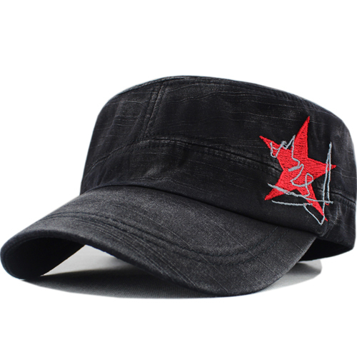 Hat male women's summer water wash retro finishing cadet cap five-pointed star hat
