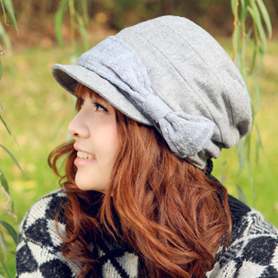 Hat millinery big bow winter hat beret winter bow sweet autumn and winter female