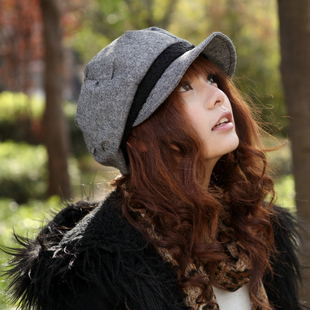 Hat millinery fashion autumn and winter women's hat badian beret cap casual military hat cadet cap
