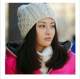 Hat pearl cap wool knitted hat