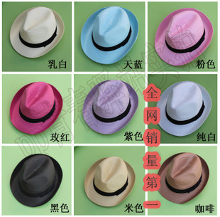 Hat strawhat sun-shading small fedoras 12 cap