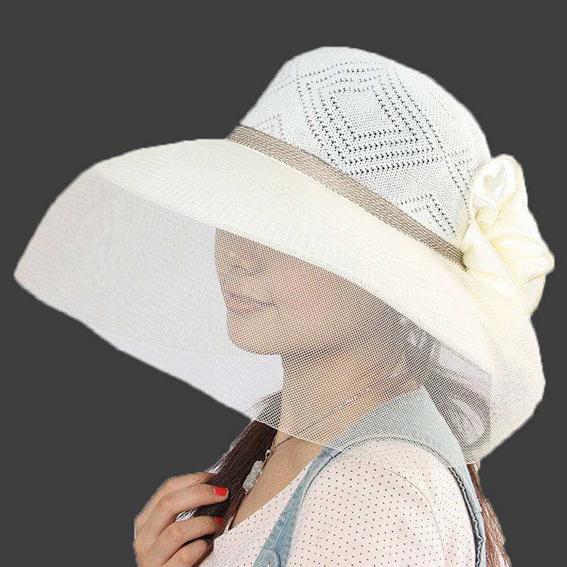 Hat summer sunscreen veil sunbonnet anti-uv women's folding sun hat summer hat