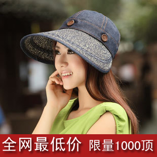 Hat summer women's sun-shading dual hat anti-uv large brim sun hat beach cap strawhat