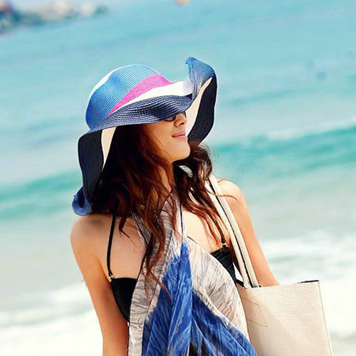 Hat summer women's sunbonnet large brim strawhat beach sun hat