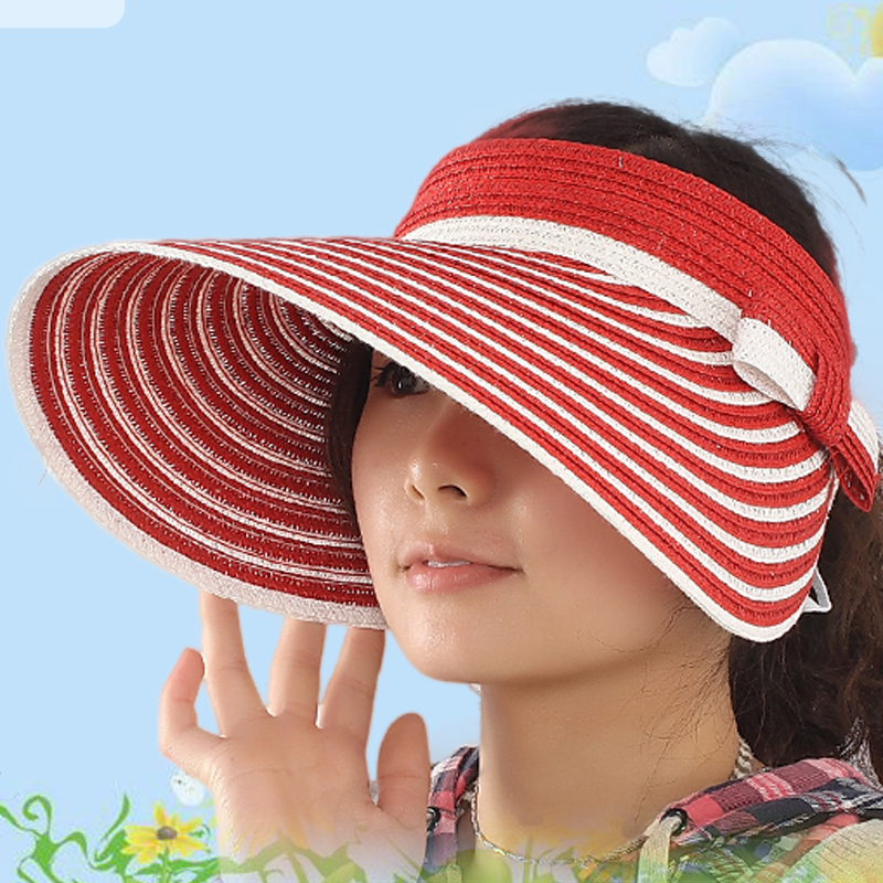 Hat women's summer big along sunbonnet sunscreen sun hat folding bow