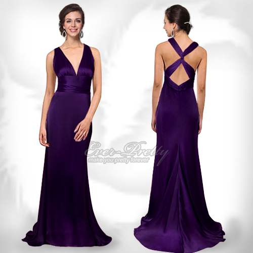 HE09008PP Elegant purple Sexy V-neck Evening Dress