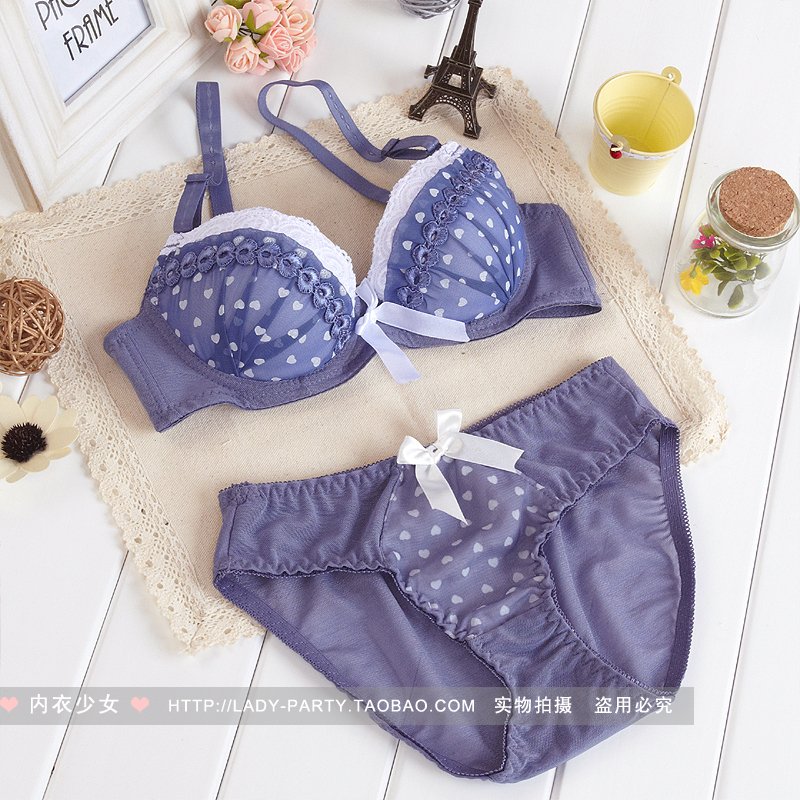 Heart print bra set underwear set n011