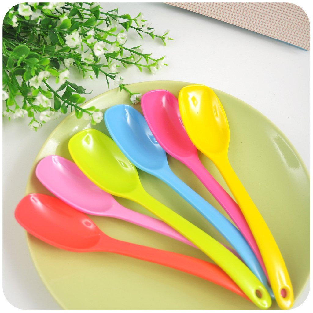Hearts . candy color melamine melamine tableware belt short shank spoon spoon , Free Shipping
