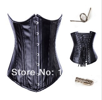 Heavily Super strong laceing steel boned leather underbust corset busiter bodyshaer waist trainning S-2XL M0208