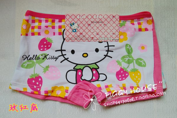 Hello kitty 100% cotton female child boxer panties multicolor