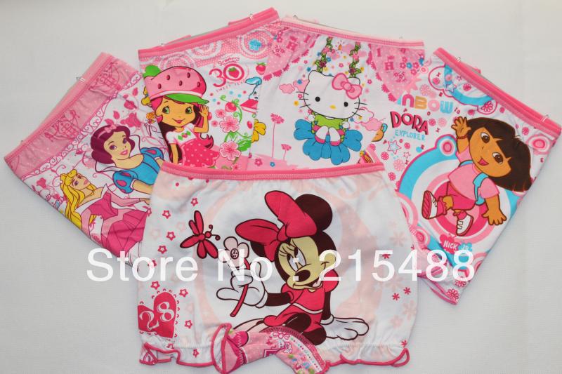 Hello Kitty Dora Snow White cartoon child boxer panties girls underwear boxers