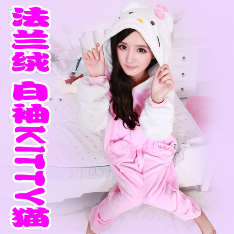 Hello Kitty Onesie Pyjamas Kigurumi Animal Sleepwear Japan Anime Pajamas Cosplay Costume Footed Jumpsuit for Women Men