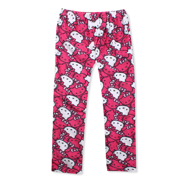 Hello Kitty Polar Fleece Fabric At Home Pants, Women's Teenage Home Leisure Wear,Sleep Bottoms,Free Shipping