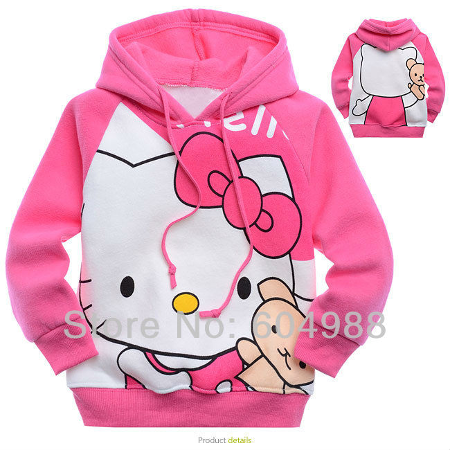 hello kitty printing childrens clothing KT cat boy's girl's top shirts Hooded Sweater hoodie coat overcoat