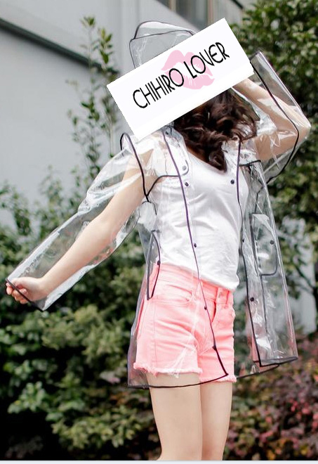 Hemming long short design fashion cloak raincoat outdoor transparent poncho lovers design eva