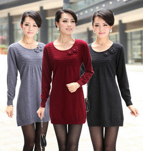 HENG YUAN XIANG female sweater o-neck spring quinquagenarian medium-long cashmere female 1027