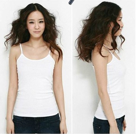 High quality 100% cotton 100% cotton all-match fashion spaghetti strap small vest ultra elastic basic