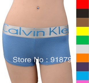 High Quality 10pcs/lot 6 COLORS Metal texture Women's Underwear Boxers Briefs Cotton Underwear Mix Order 2 Size