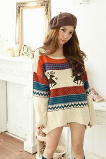 High quality 2012 autumn women's onta loose cutout sweater medium-long sweater outerwear