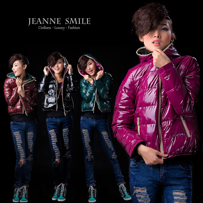 High-quality 2012 Fashion candy color short design down coat women winter warm down jacket free shipping