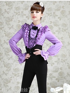 High quality 2012 new style, women's long sleeve shirt, blouseThe purple butterfly.w96