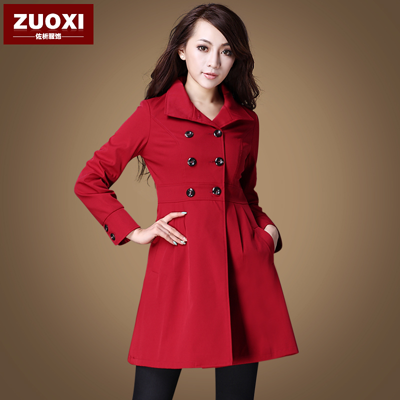 High quality 2012 women's slim fashion trench female outerwear spring and autumn plus size women's 6018