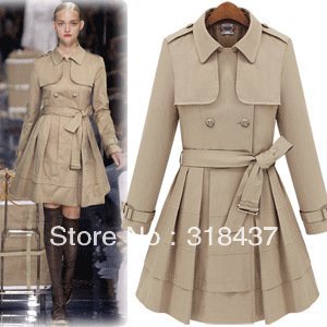 high Quality 2013 fashion charming  women's slim double breasted trench outerwear