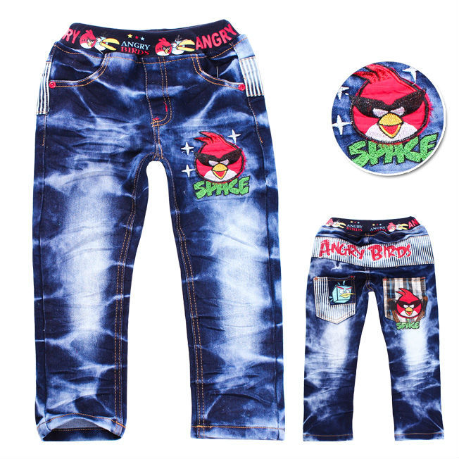 High Quality 2013kids jeans cartoon clothing baby jeans pants girls children's trouses sports boy jeans wholesale