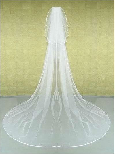 High quality 2T White Bride Bridesmaid Wedding dress Accessories Veil Bead + comb